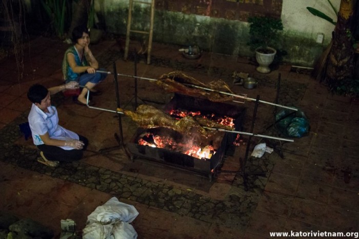 Traditional grilled lamb prepared